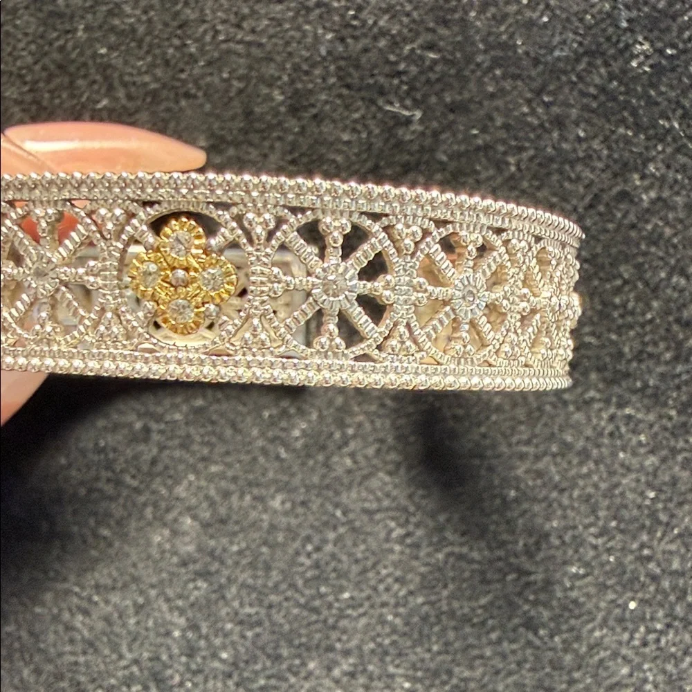 Judith Ripka Two-Tone Filigree Floral Bracelet - Sterling Silver &18k Gold